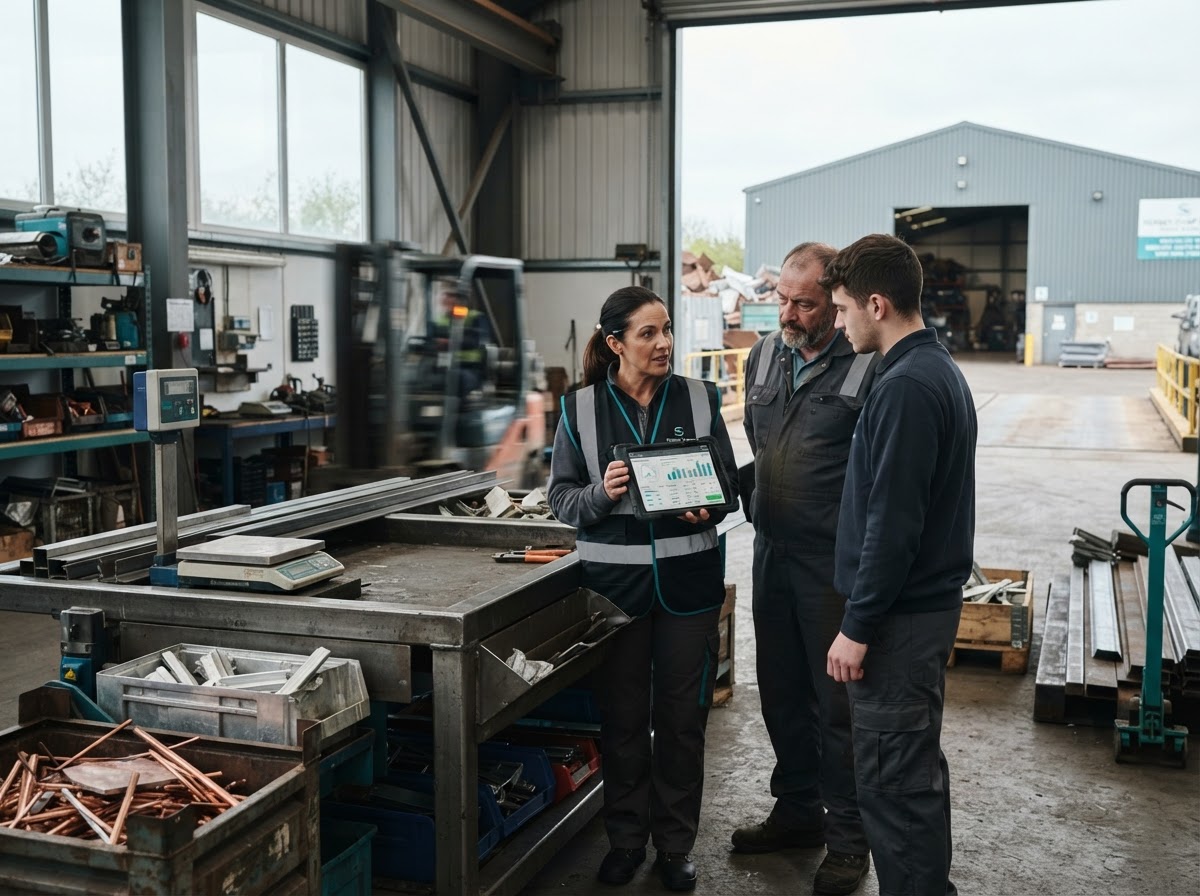 Sergey Scrap engineering team reviewing model output on screen